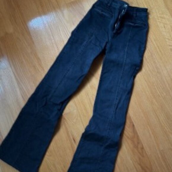 Free People Firecracker Flare Black Star Jeans High Rise Size 25 - Picture 4 of 8